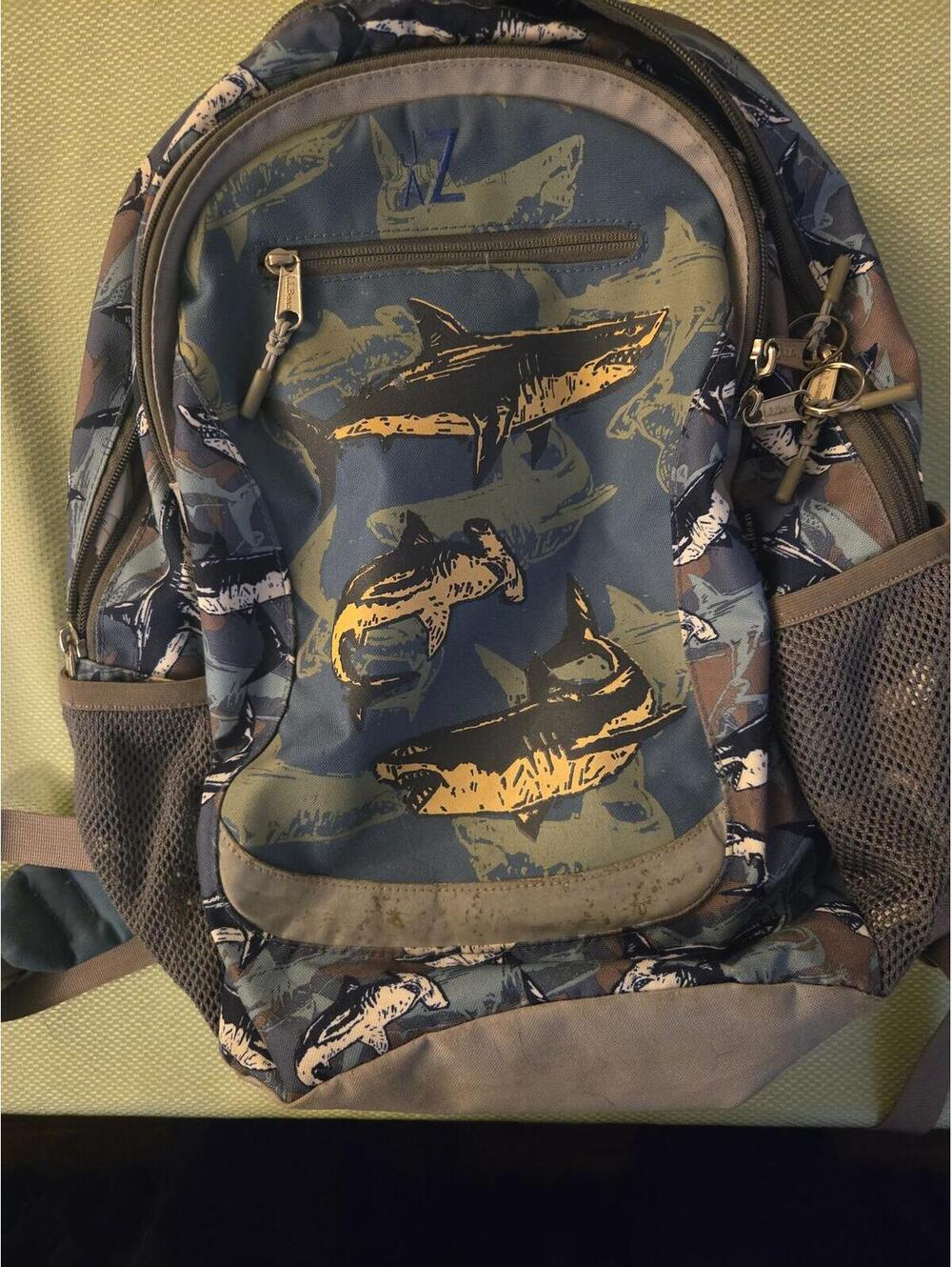 L.L. Bean Kids' Deluxe Book Pack Backpack Shark Print